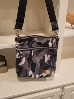 shortyLOVE Gray Camo Crossbody Shoulder Bag